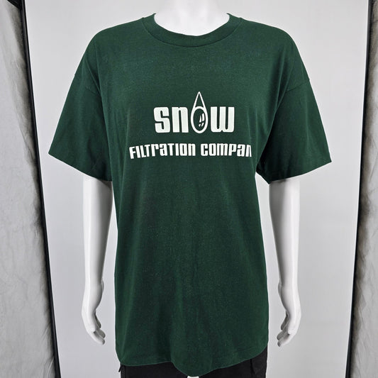 Vintage 1990s Snow Filtration Company Cincinnati Ohio Green T-Shirt (XXXL)