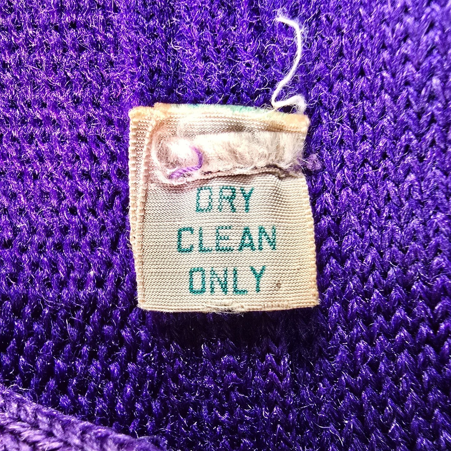 Distressed Vintage 1960s Men's Purple "H" Knit Varsity Letter Sweater (XS)