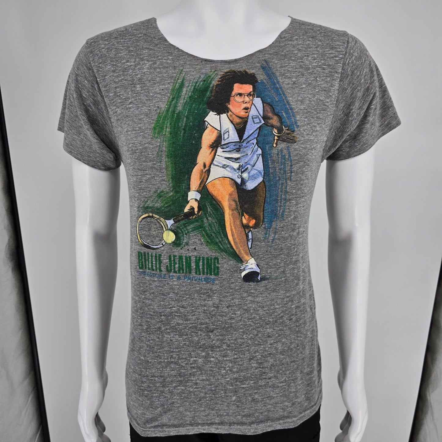 Distressed 2011 Homage Bille Jean King "Pressure is a Privilege" T-Shirt (S)