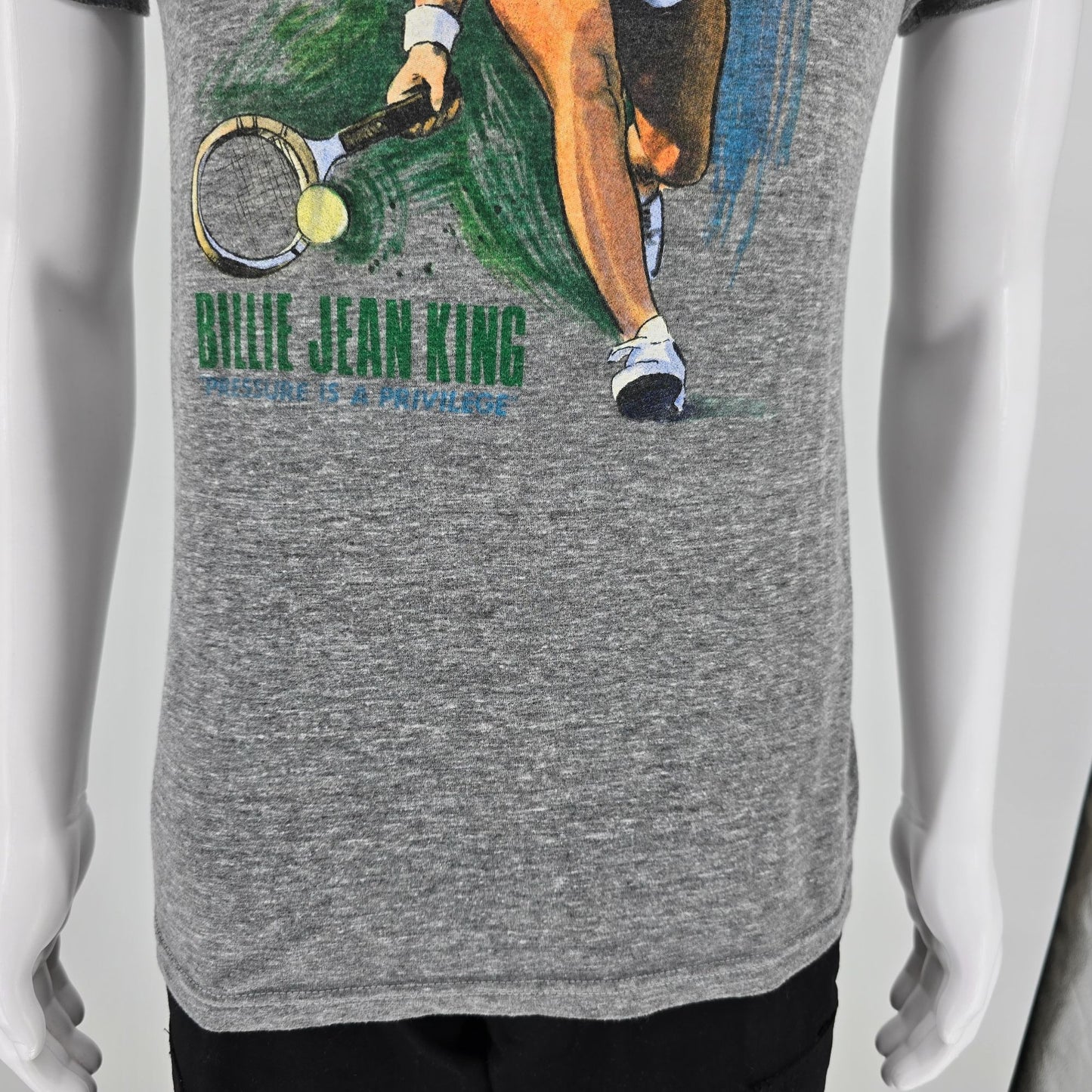 Distressed 2011 Homage Bille Jean King "Pressure is a Privilege" T-Shirt (S)