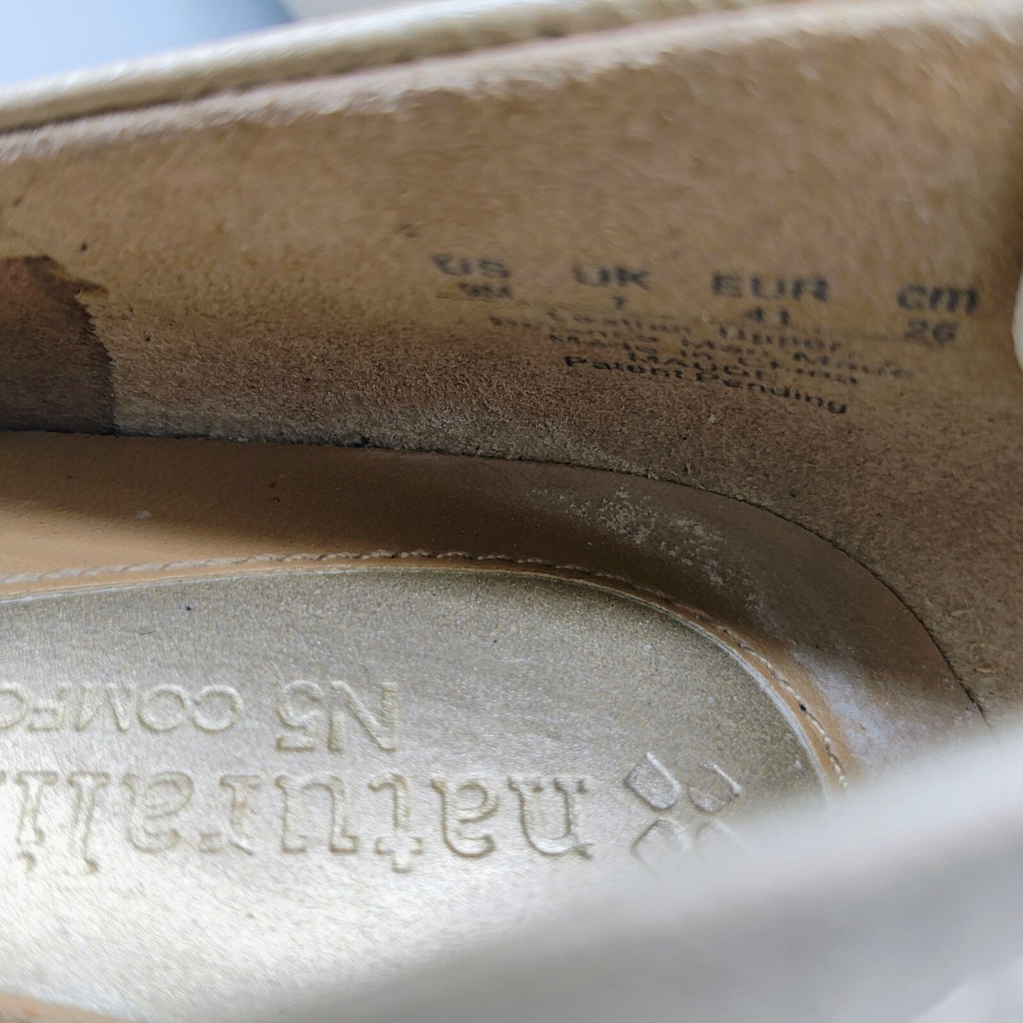 Naturalizer "Maude" Womens Beige Leather N5 Comfort Flats Woven Toe Design (9M)