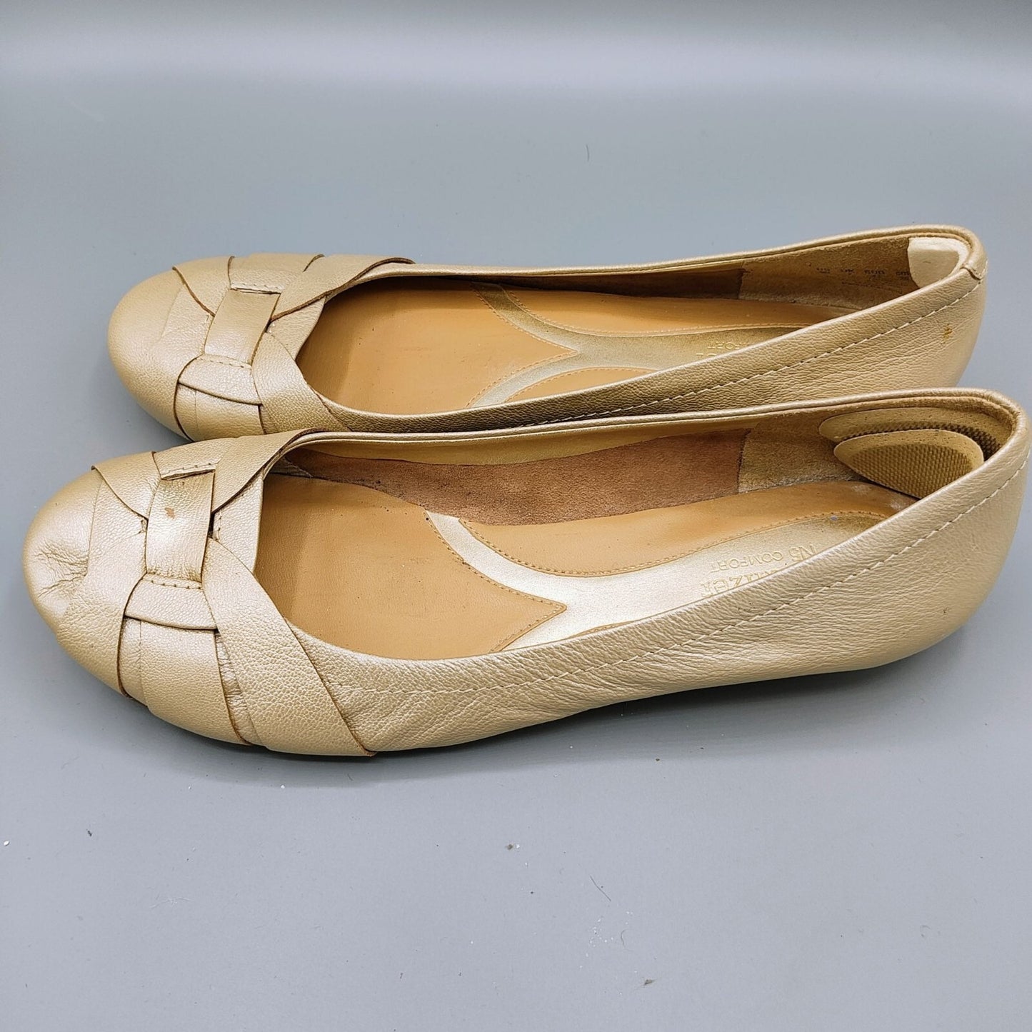 Naturalizer "Maude" Womens Beige Leather N5 Comfort Flats Woven Toe Design (9M)