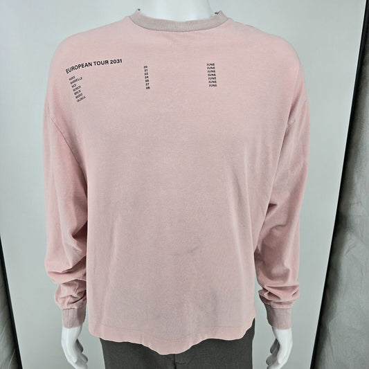 ASOS COLLUSION European Tour 2031 Pink Long Sleeve Knit T-Shirt (S) *Flawed