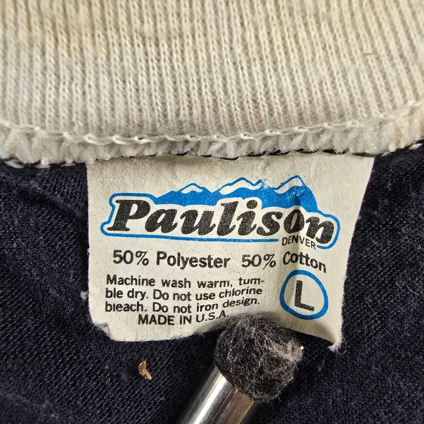 Vintage 1980s Paulison Denver Tuxedo Print Novelty Long-Sleeve T-Shirt (M/L)