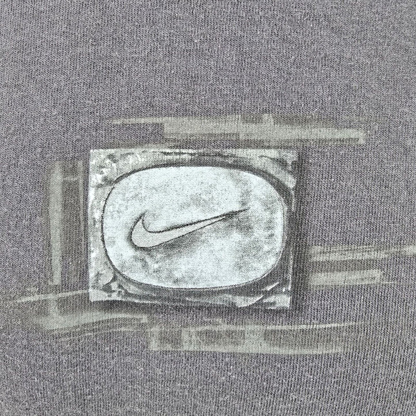 Vintage Y2K Nike Mens "Just Do It" Mini Swoosh Long Sleeve Dark Gray T-Shirt (M)