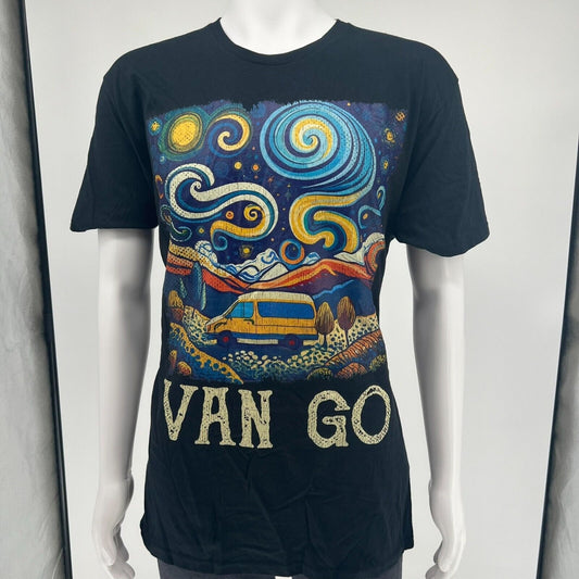 Black Vincent Van Gogh Vanlife "Van Go" Graphic T-Shirt (XL)