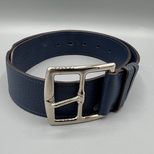 Hermès Blue 42 mm Clemence Leather Etrivière Belt ( Women's XS 26-29.875 inches)