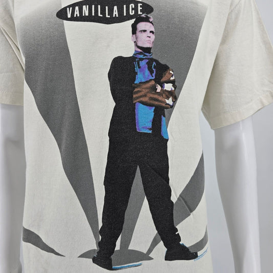 Vintage Early 1990s Vanilla Ice Double-Sided Single Stitch Rap T-Shirt (L/XL)