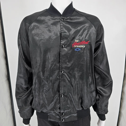 Vintage 1980s Chevrolet "The Heartbeat of America" Nylon Bomber Jacket (L)