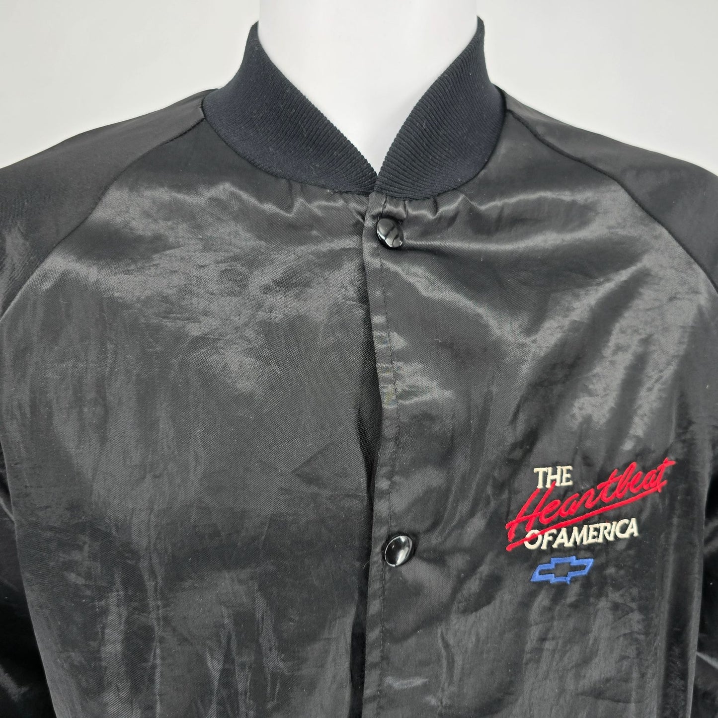 Vintage 1980s Chevrolet "The Heartbeat of America" Nylon Bomber Jacket (L)
