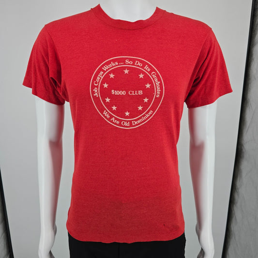 Vintage 1980s Screen Stars Old Dominion Job Corps $1000 Club T-Shirt (M)