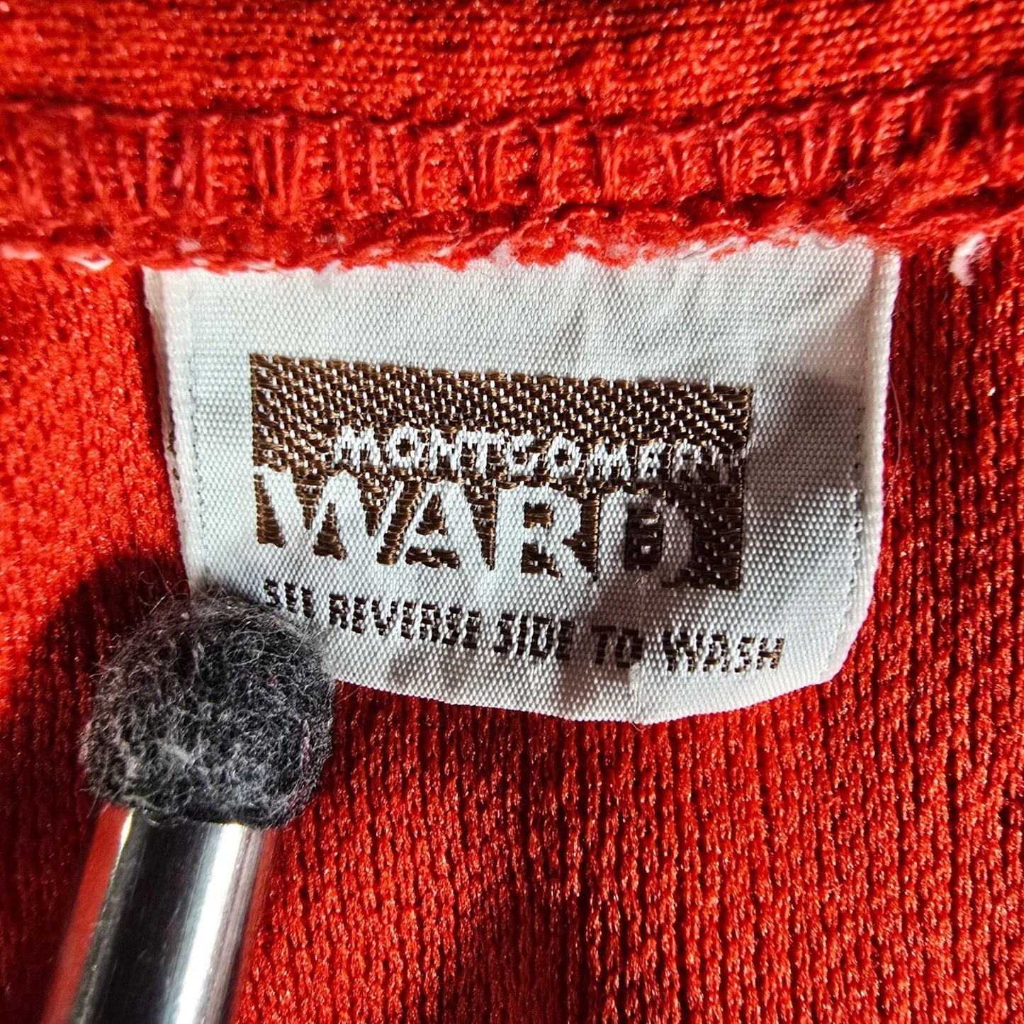 Vintage 1970s Montgomery Ward Women's Red Knit Leisure Shirt Jacket (L)