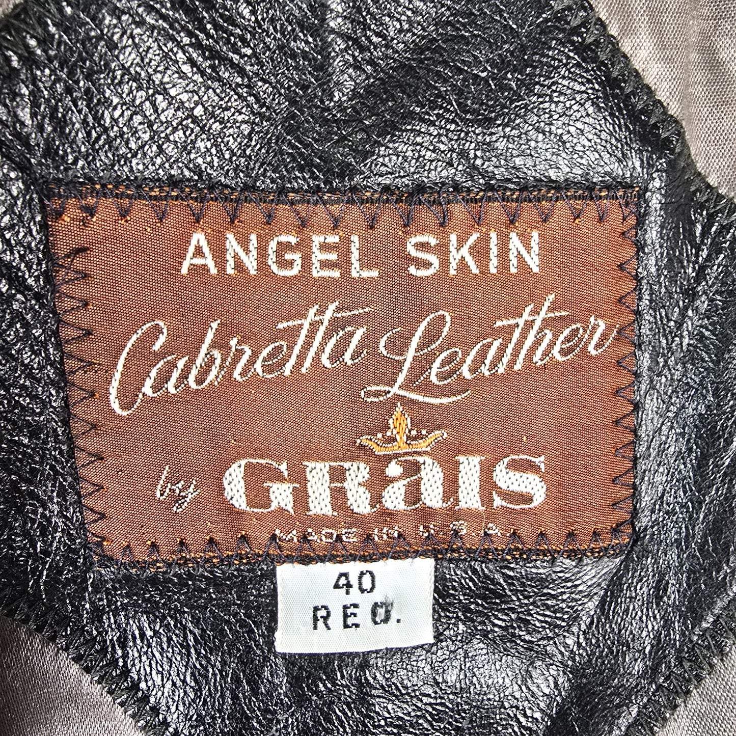 Vintage 1980s Angel Skin Cabretta Leather by Grais Black Car Coat (40R/Medium)