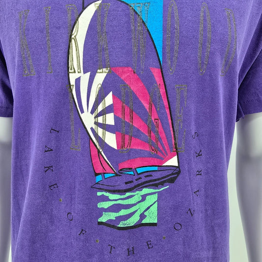 Vintage 1990s Kirkwood Lodge Lake of the Ozarks Faded Purple T-Shirt (M/L)