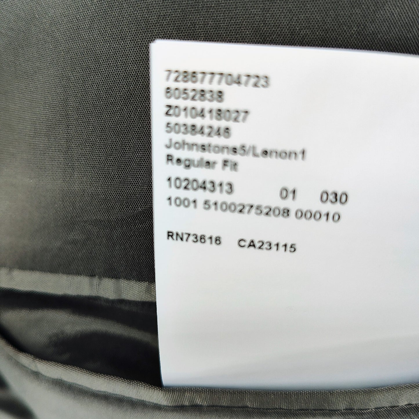 Boss Hugo Boss Gray Johnsont5/Lenon1 Johnston Lenon Suit Jacket (42L)