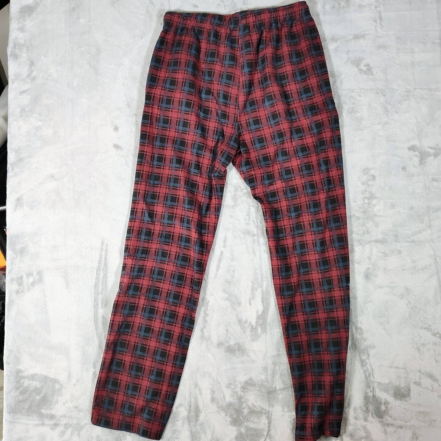 Tommy Hilfiger Sleepwear Red and Blue Plaid Fleece Mens Pajama Pants (Small)