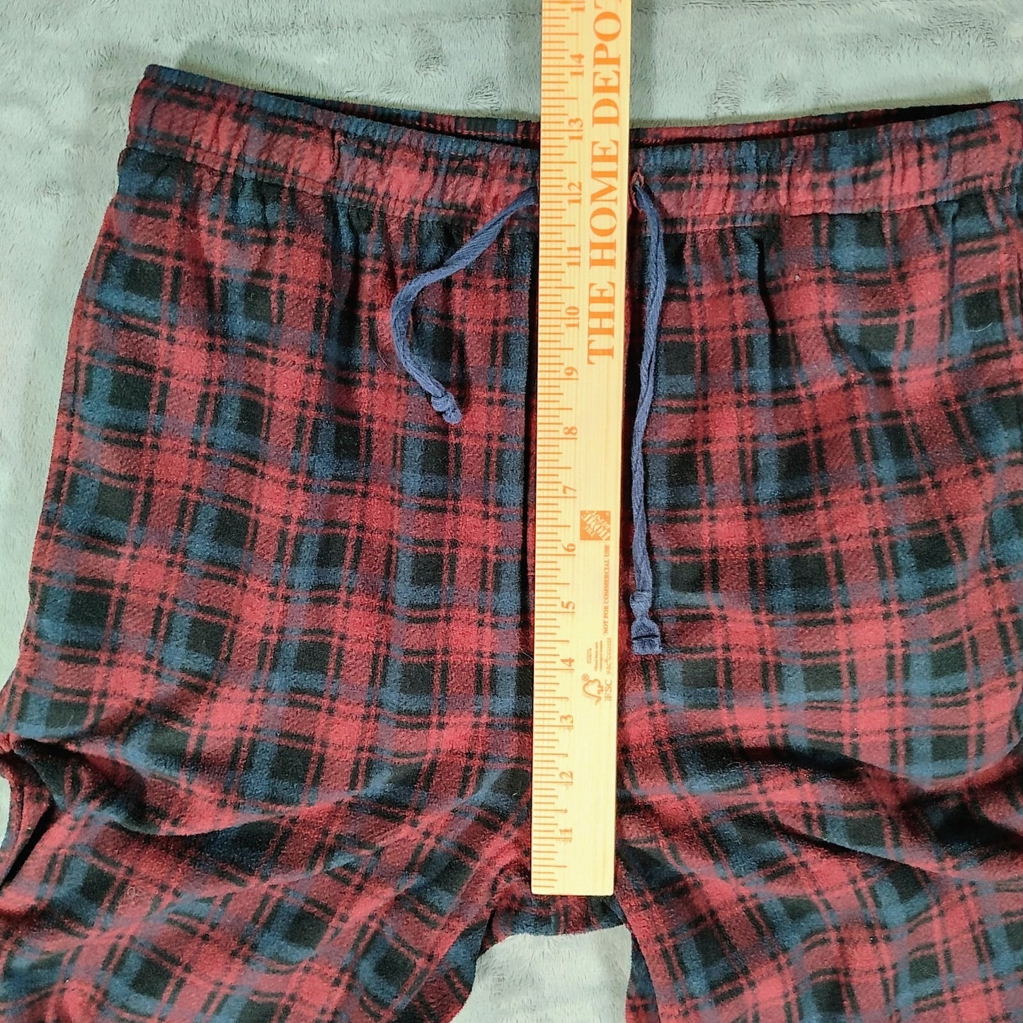 Tommy Hilfiger Sleepwear Red and Blue Plaid Fleece Mens Pajama Pants (Small)