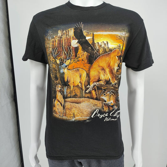 Bryce Canyon National Park Wildlife Black Graphic T-Shirt (Medium)