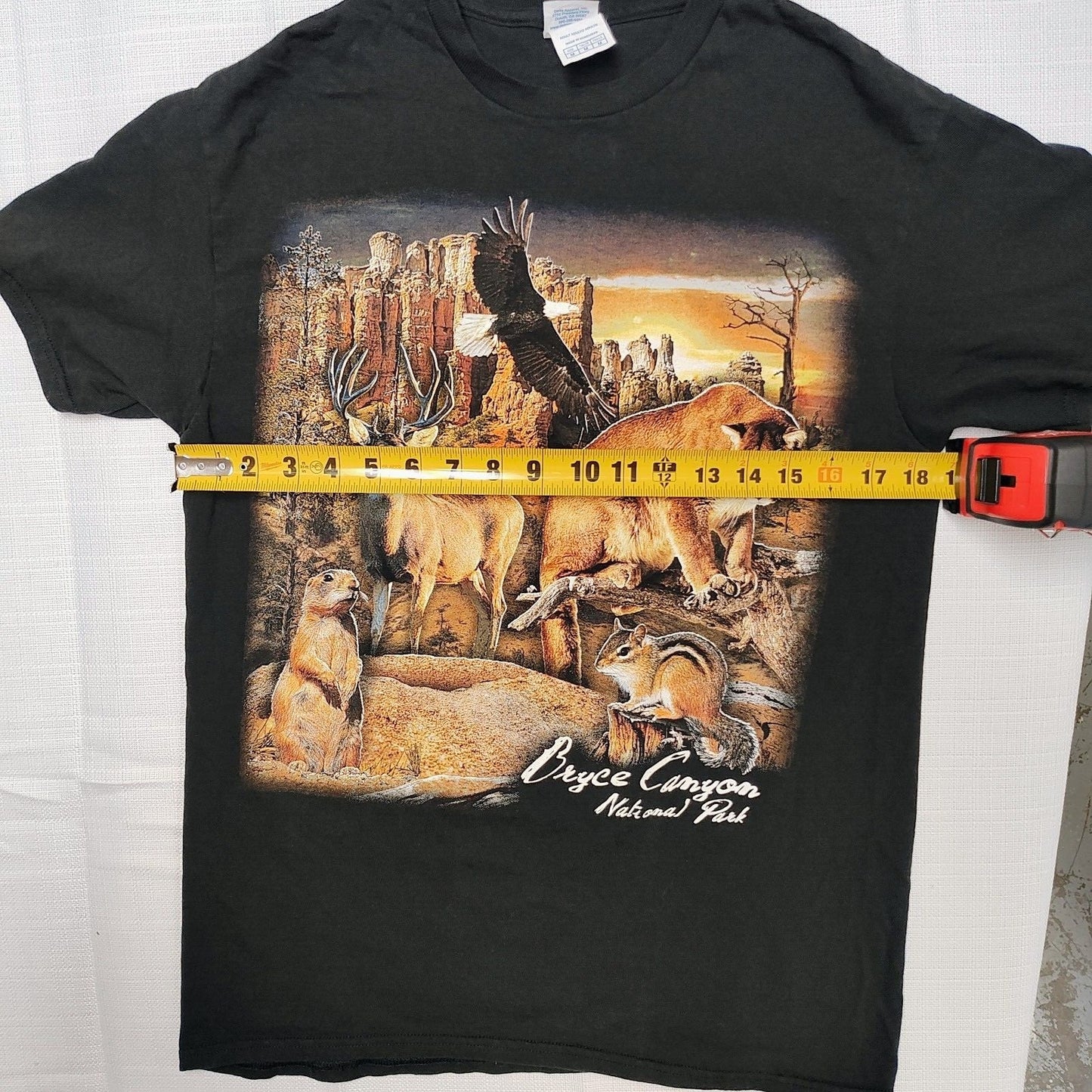 Bryce Canyon National Park Wildlife Black Graphic T-Shirt (Medium)