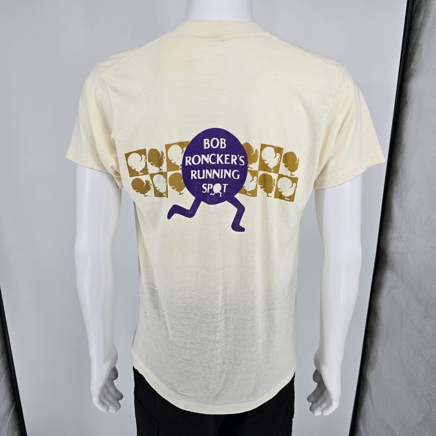 Vintage 1985 Elks Thanksgiving Day Race T-Shirt XL Bob Ronckers Running Spot USA