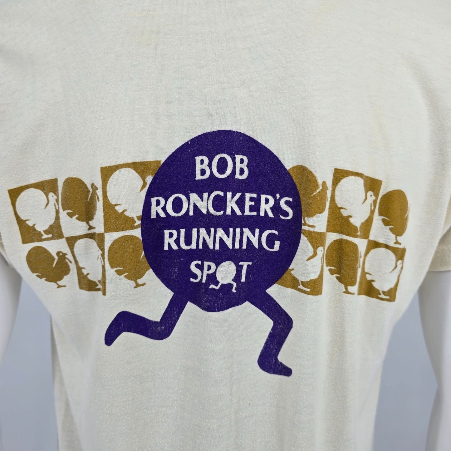 Vintage 1985 Elks Thanksgiving Day Race T-Shirt XL Bob Ronckers Running Spot USA