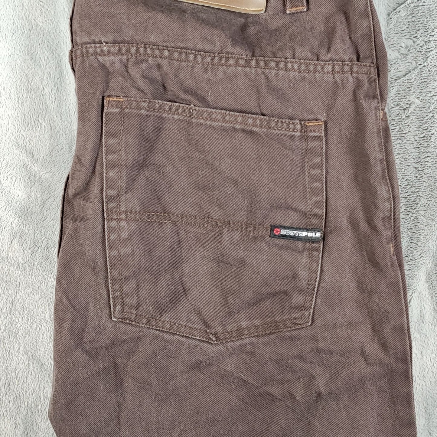 Southpole Authentic Collection Y2K Mens Boot Cut High Rise Brown Jeans Size 38