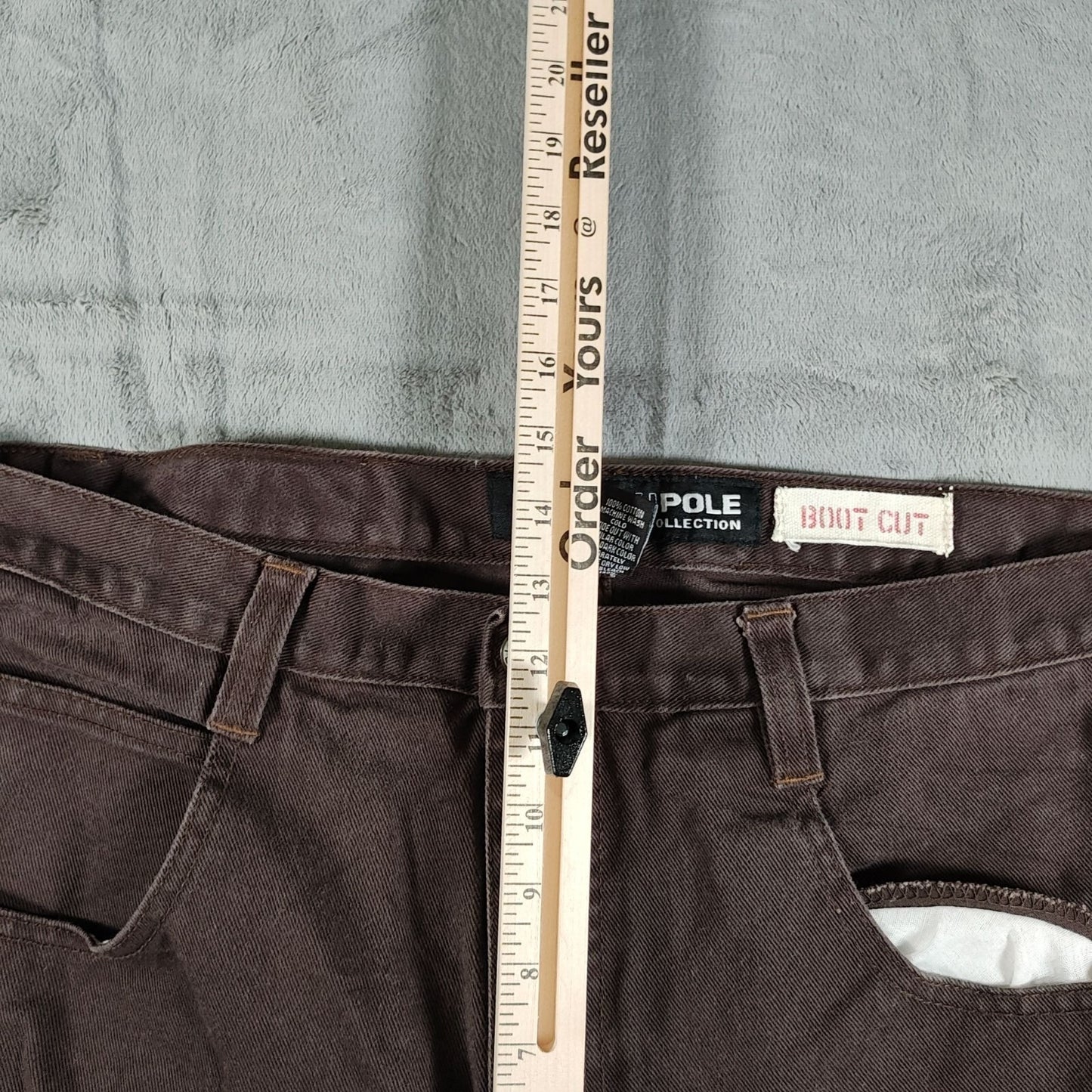 Southpole Authentic Collection Y2K Mens Boot Cut High Rise Brown Jeans Size 38