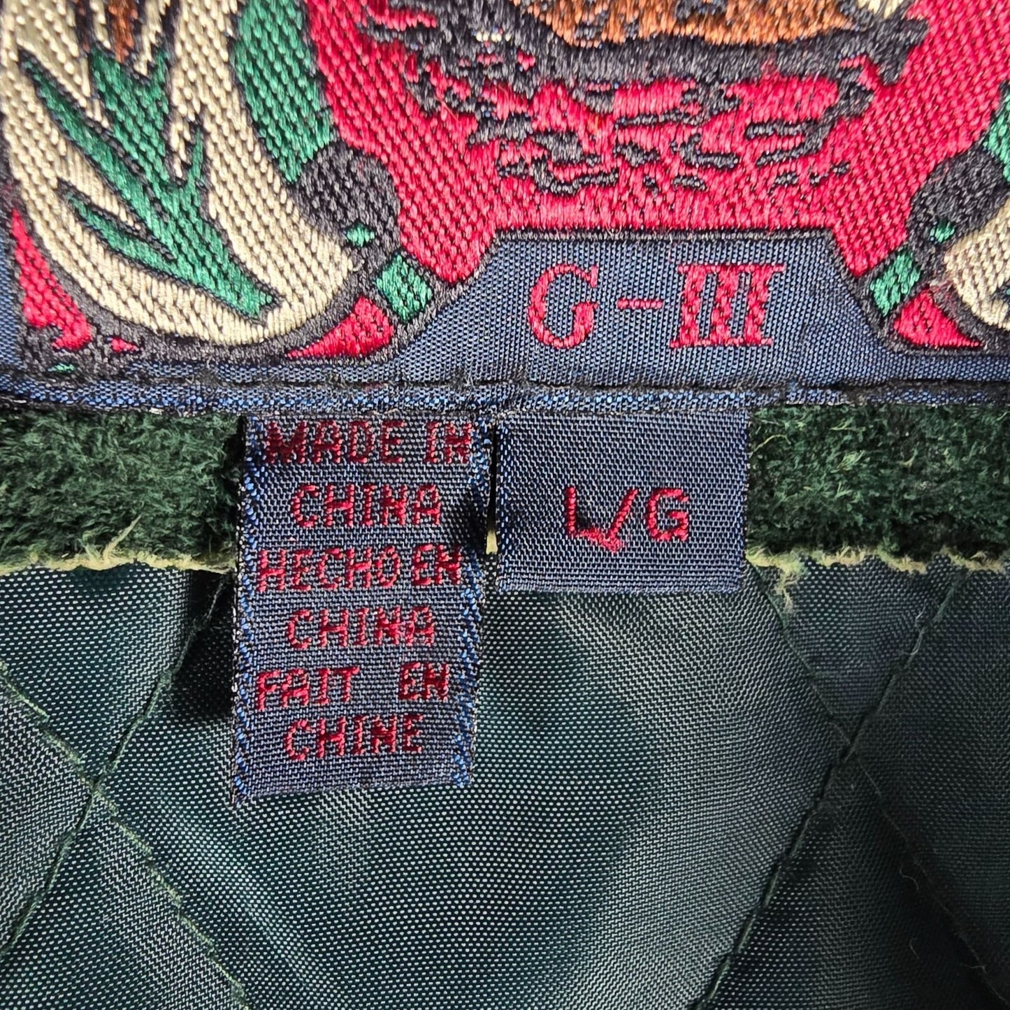 Vintage 1990s G-III Forest Green Hooded Suede Insulated Parka Jacket (Large)