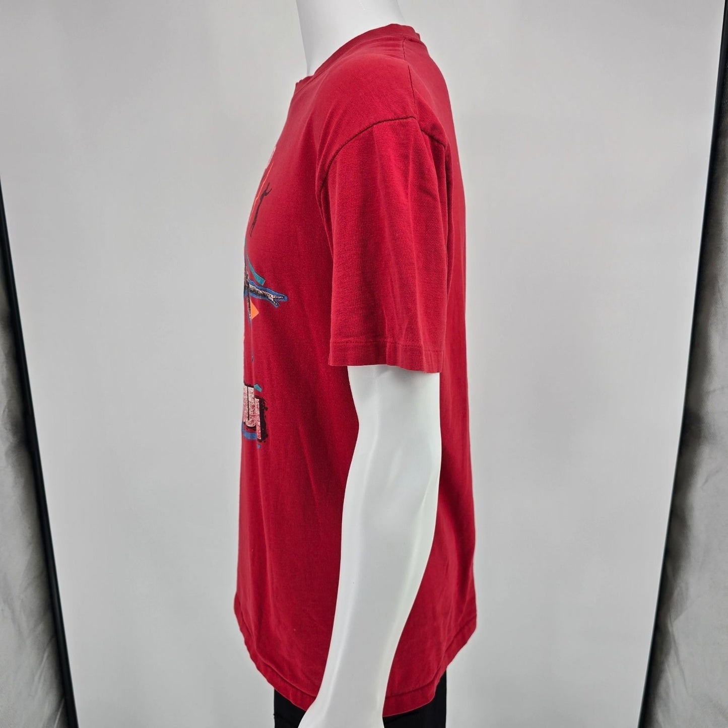 Vintage 1980s Superbuild Exercise Tough Body Power Single Stitch Gym T-Shirt (L)