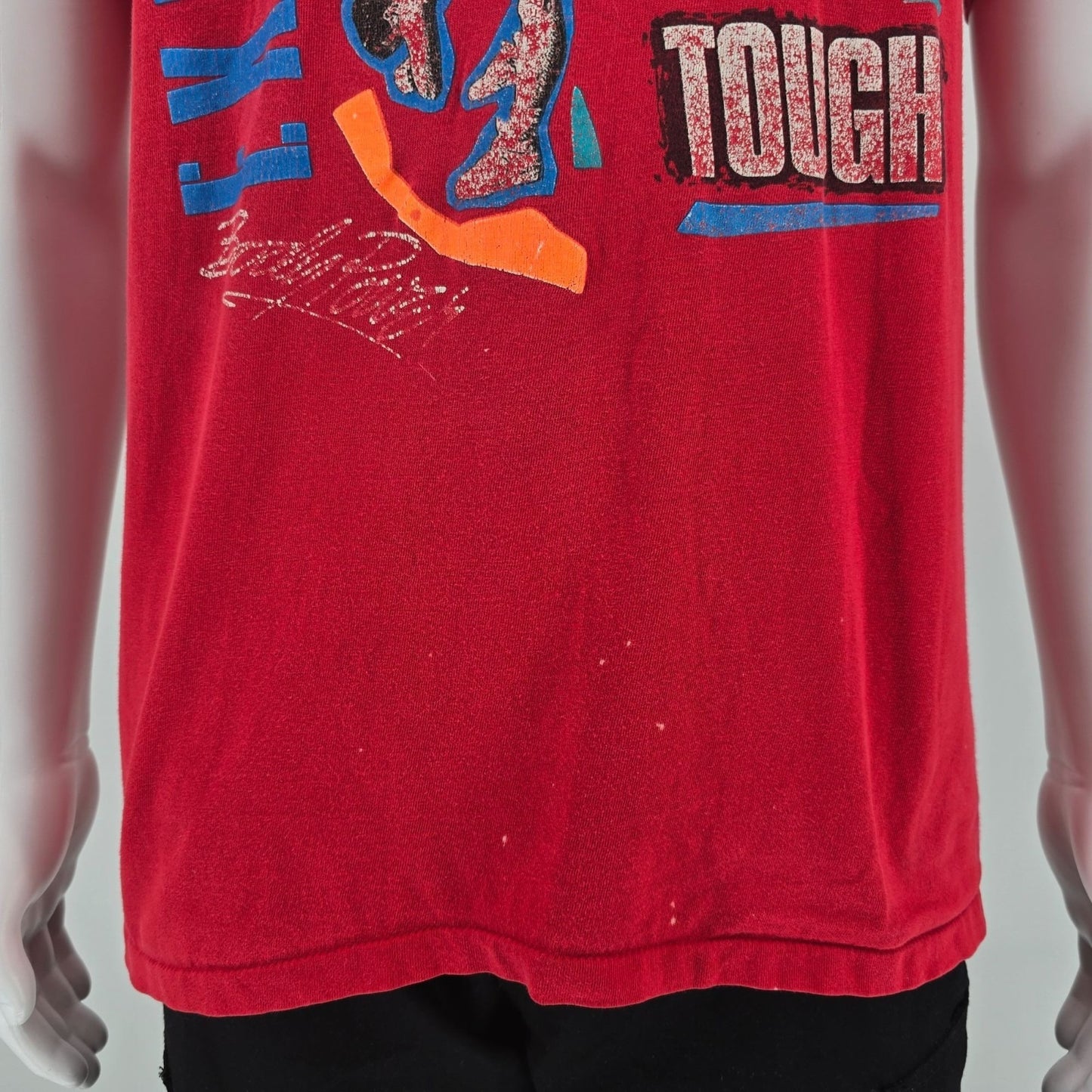Vintage 1980s Superbuild Exercise Tough Body Power Single Stitch Gym T-Shirt (L)