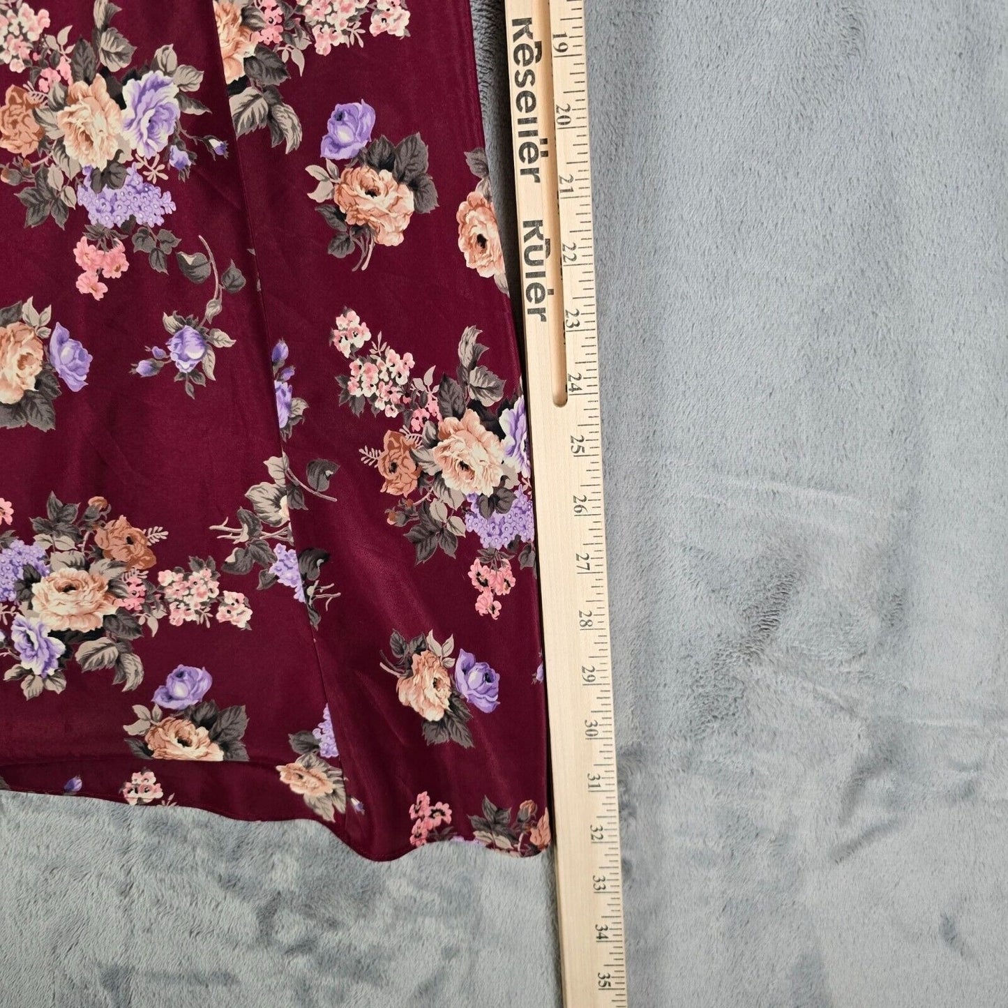 Vintage 1990s California Dynasty Made in USA Floral Satin Chemise (Medium)
