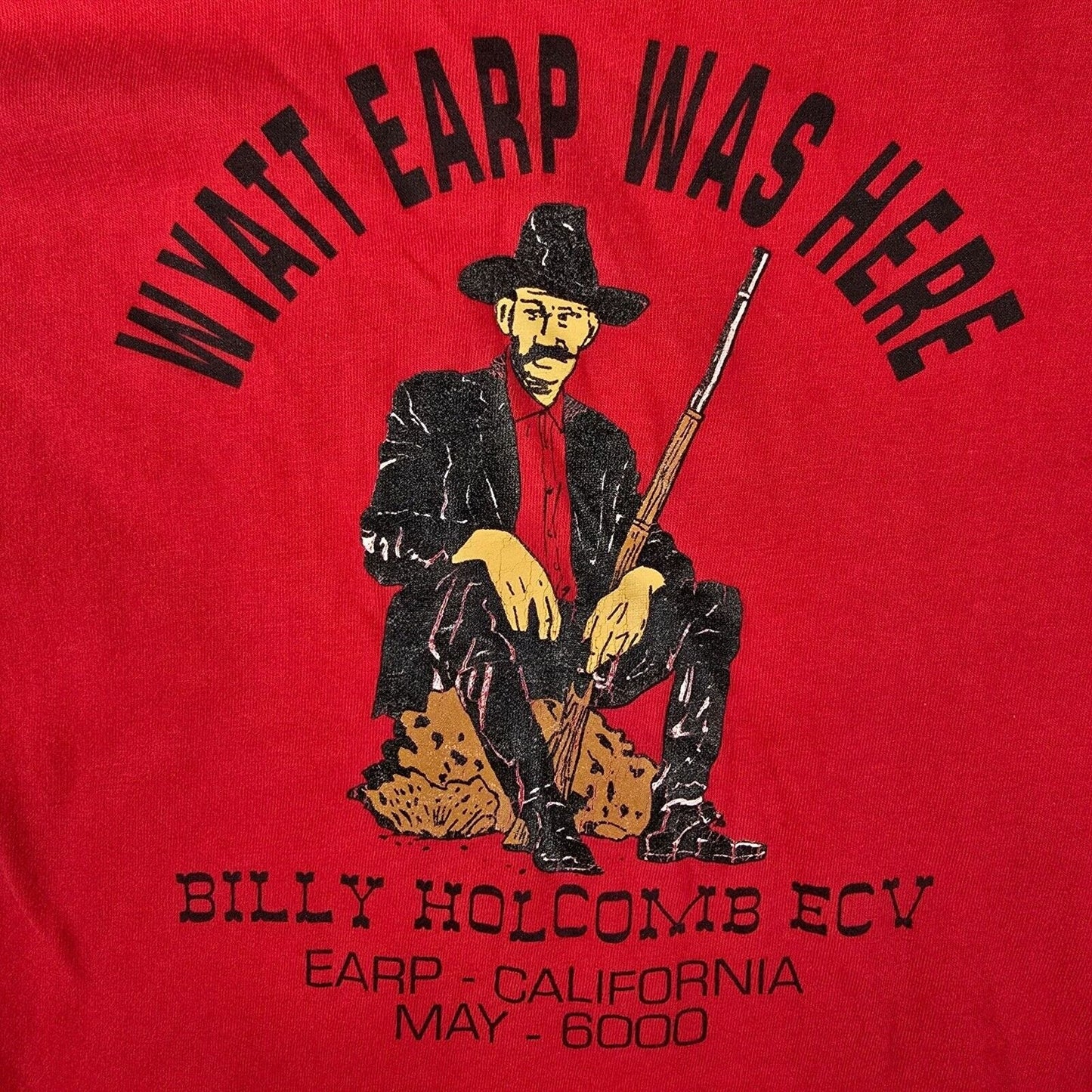 Vintage 1990s E Clampus Vitus Wyatt Earp Was Here Pocket T-Shirt (XL/XXL)