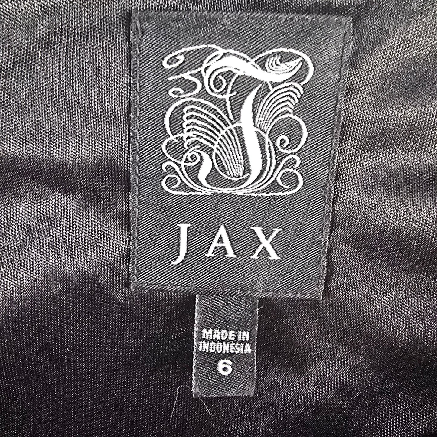 NWT 2010s Jax Black Satin Shutter Pleat Sheath Cocktail Dress (Size 6/Small)
