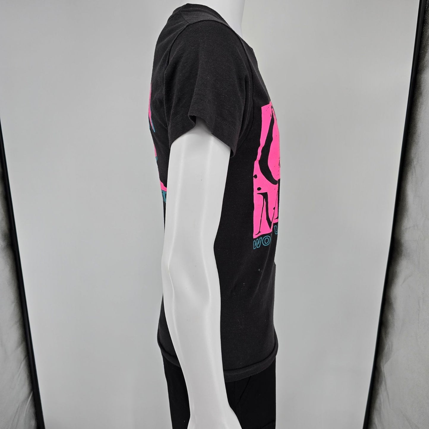 Vintage 1980s Cameo Word Up Black Graphic T-Shirt (S)