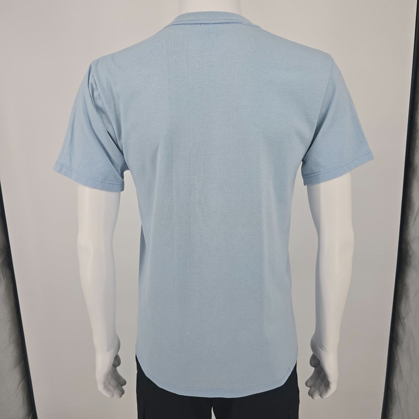 Vintage 1990s Jerzees 50/50 Heavyweight Light Blue/Pale Blue Blank T-Shirt (M)