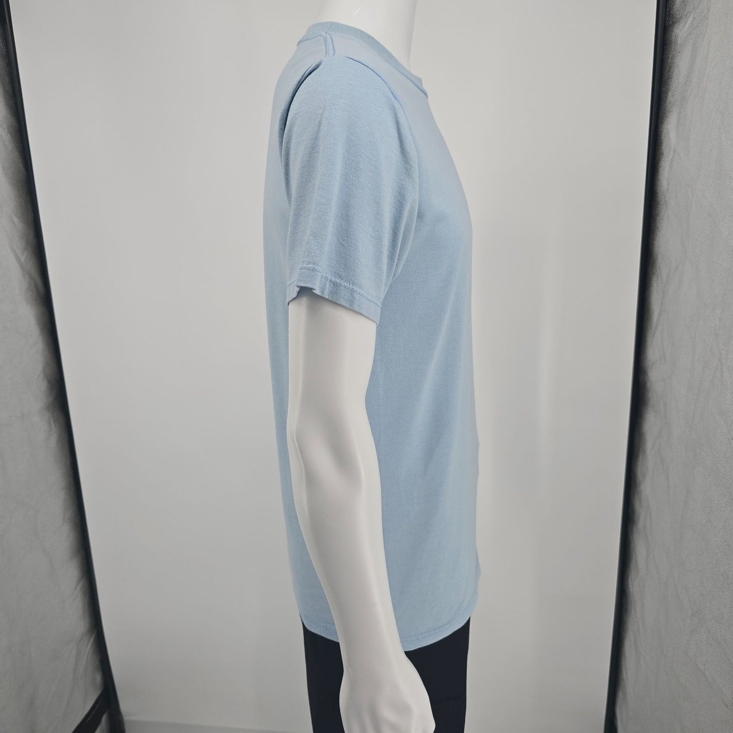 Vintage 1990s Jerzees 50/50 Heavyweight Light Blue/Pale Blue Blank T-Shirt (M)