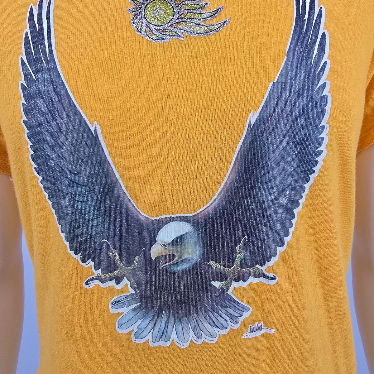 Vintage 1970s Roach David Mann Eagle/White Owl Cigars Biker Art T-Shirt (L)