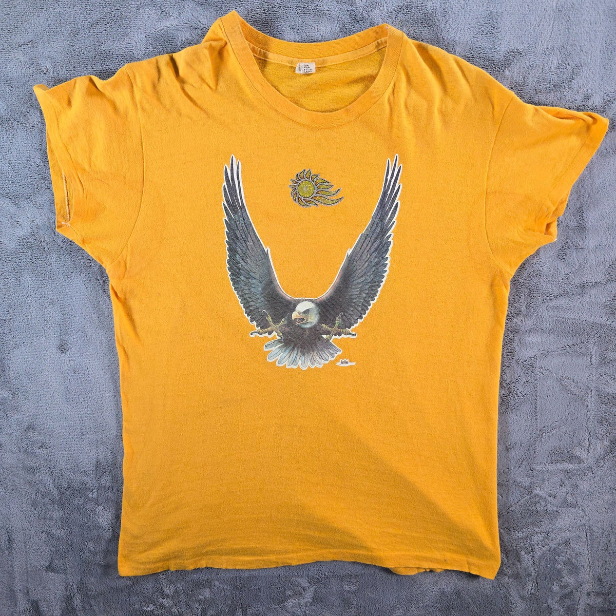 Vintage 1970s Roach David Mann Eagle/White Owl Cigars Biker Art T-Shirt (L)