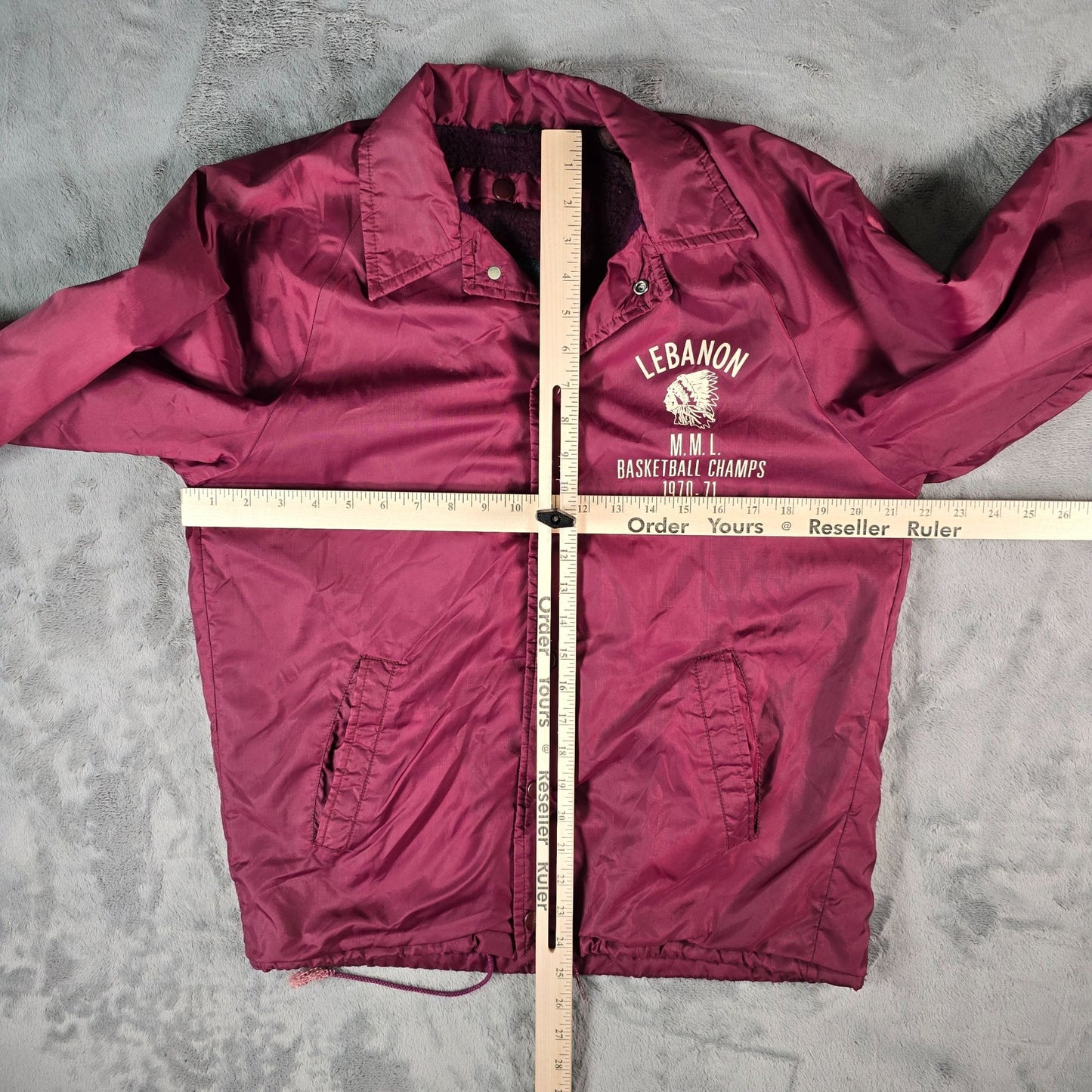 Vintage 1970s Champion Lebanon M.M.L. Basketball Champs 1970-71 Coach Jacket (M)