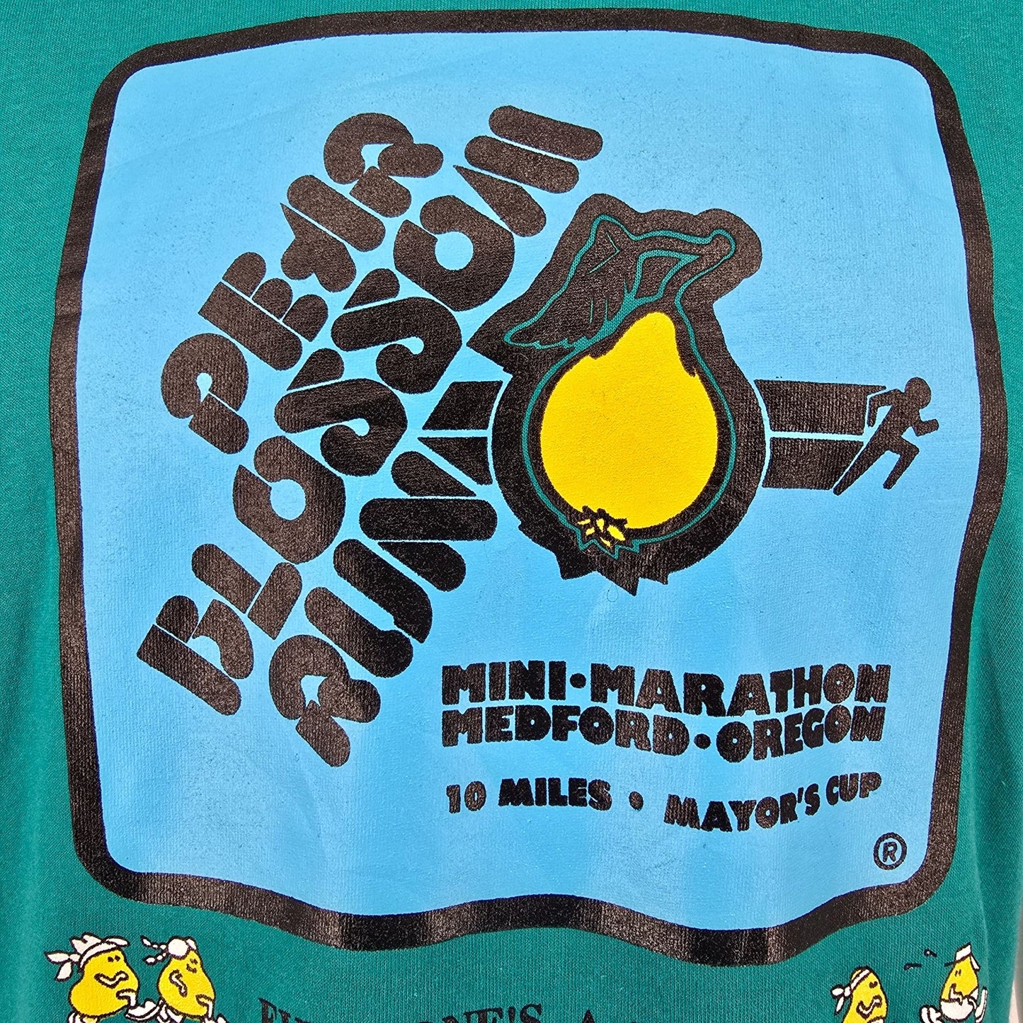 Vintage 1990s Teal Pear Blossom Run Mini-Marathon Medford Oregon T-Shirt (M)
