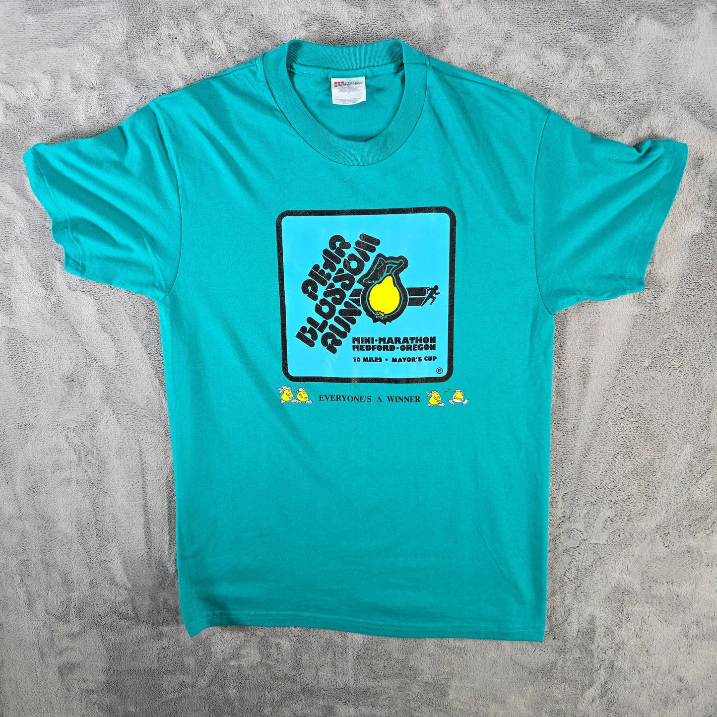 Vintage 1990s Teal Pear Blossom Run Mini-Marathon Medford Oregon T-Shirt (M)