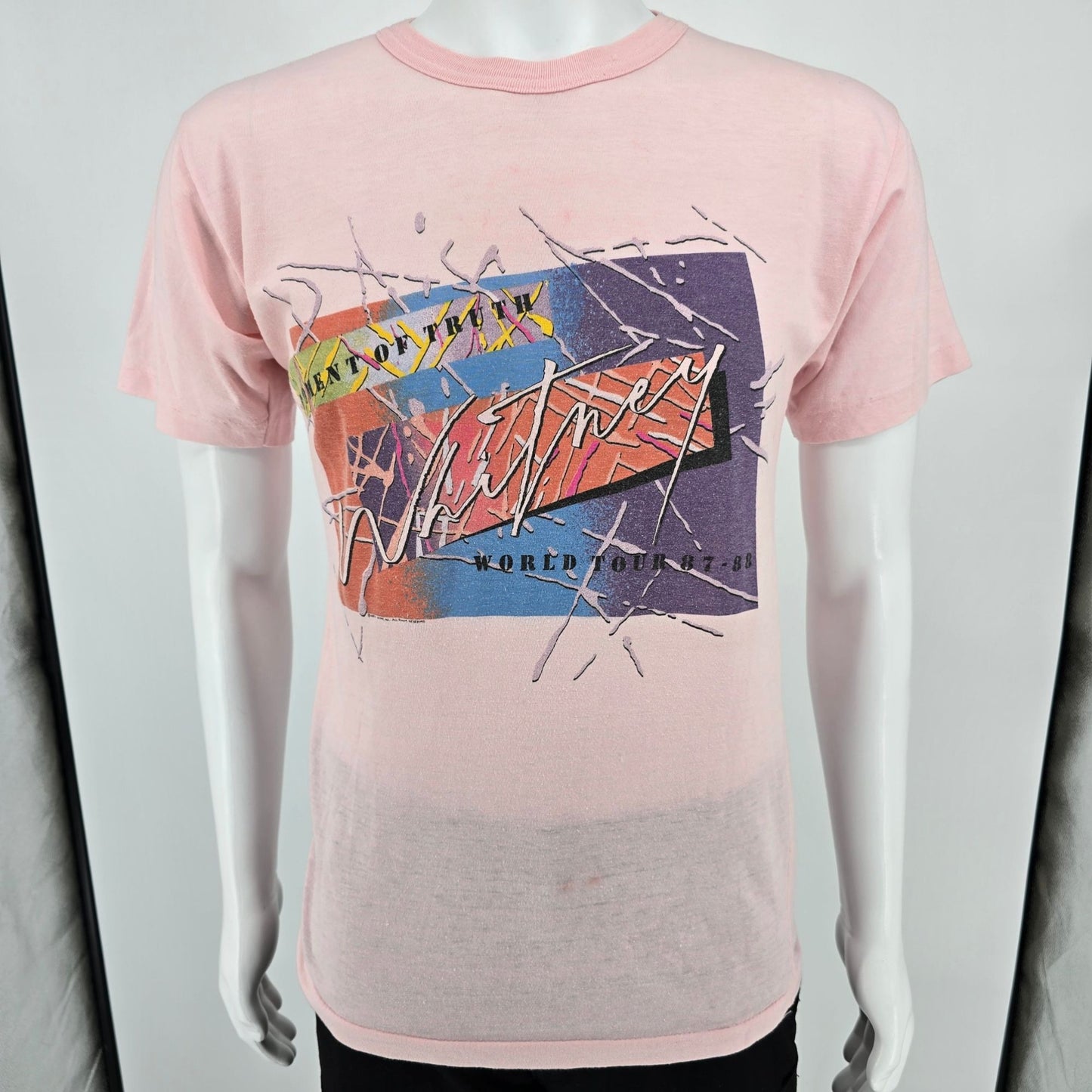 Vintage 1980s Whitney Houston Moment of Truth 87-88 World Tour T-Shirt (S/M)