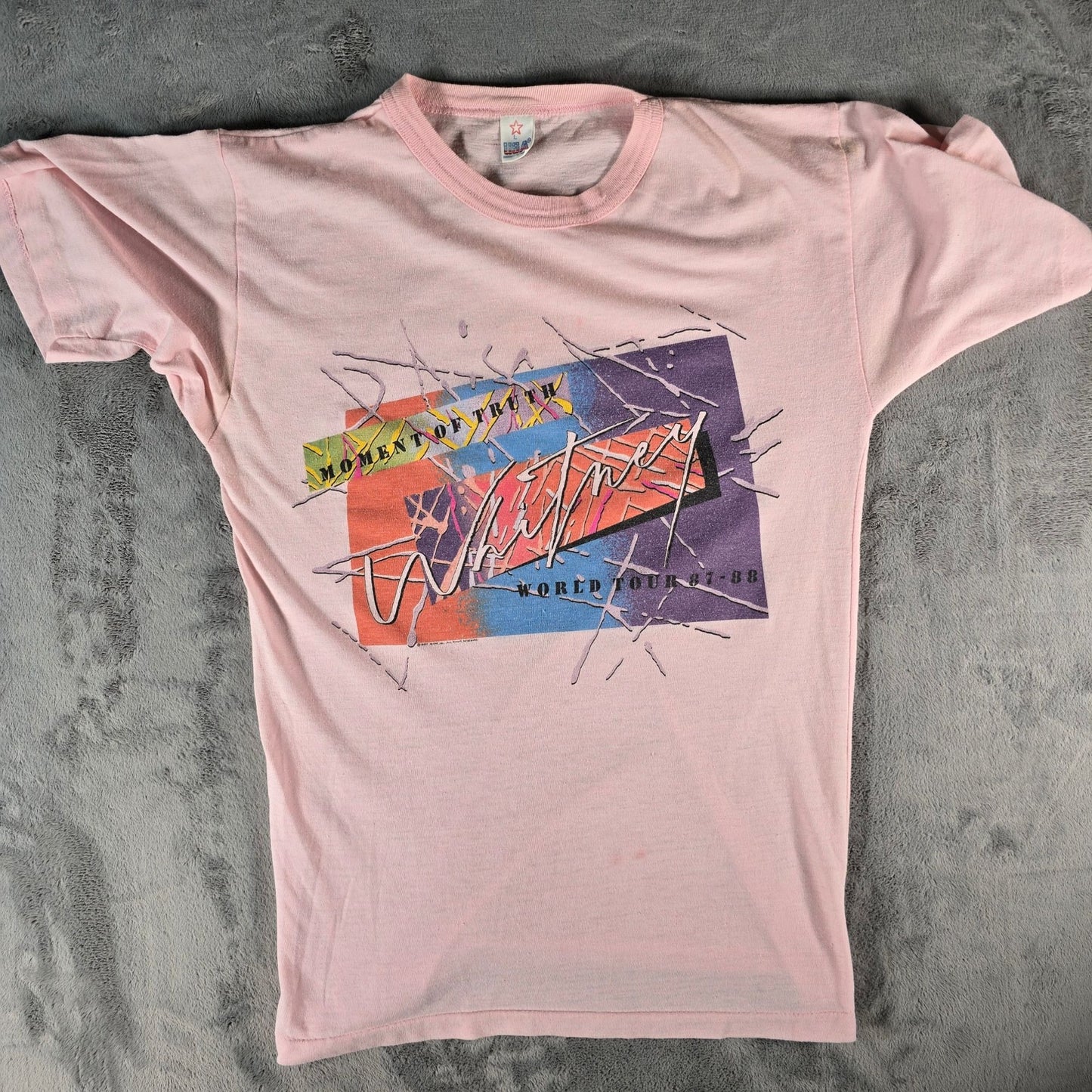 Vintage 1980s Whitney Houston Moment of Truth 87-88 World Tour T-Shirt (S/M)