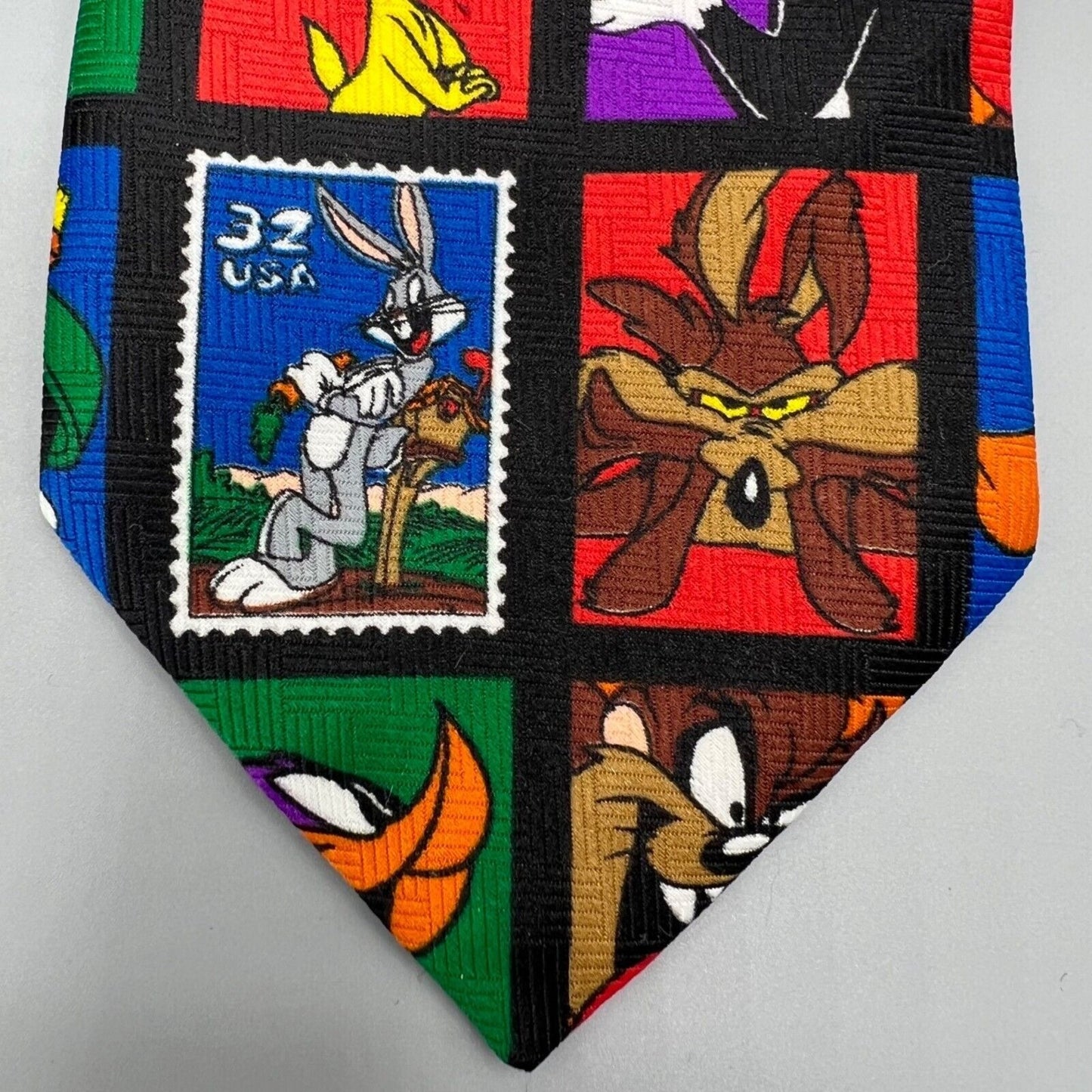 Vintage 90s NWT Deadstock Looney Tunes X Postal Service Stamp Collection Necktie