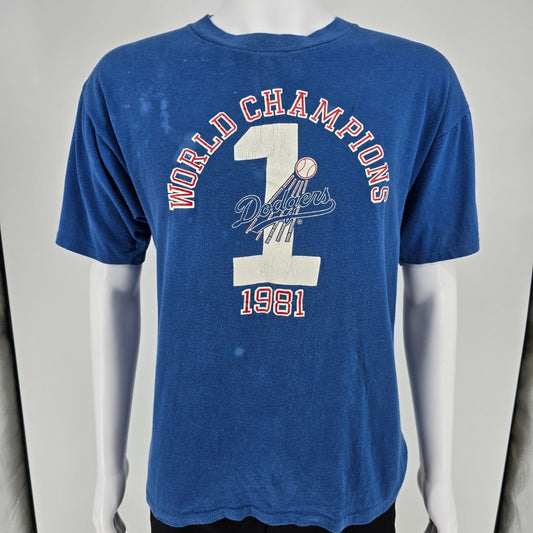 Vintage 1981 Artex MLB Los Angeles Dodgers World Series Champions T-Shirt (L)