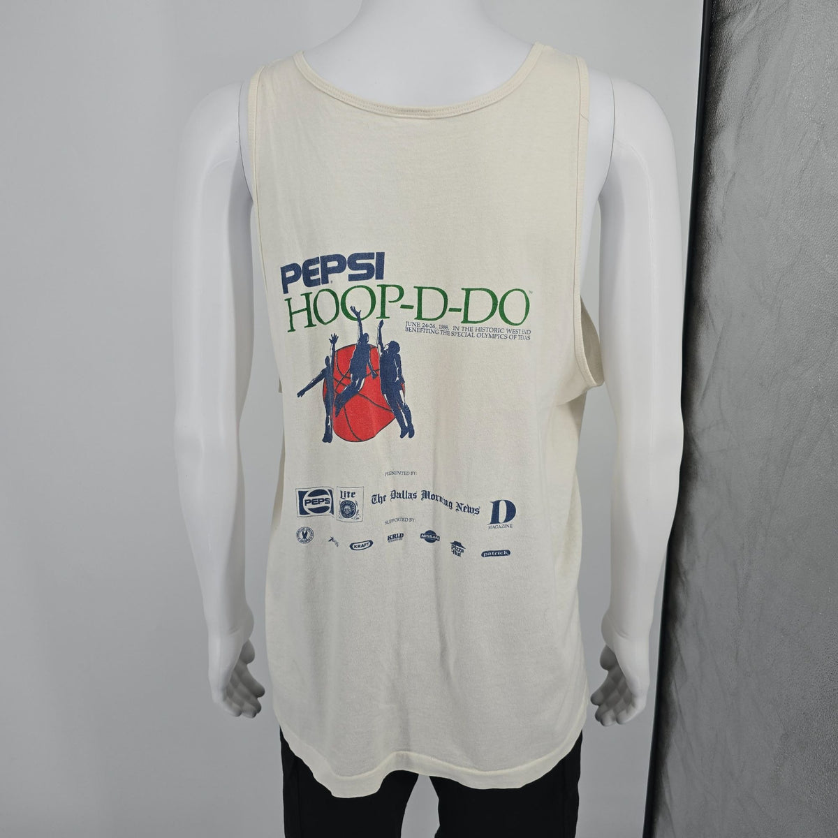 Vintage 1988 Pepsi Hoop-D-Do Dallas Texas Streetball Over America Tank Top (XL)