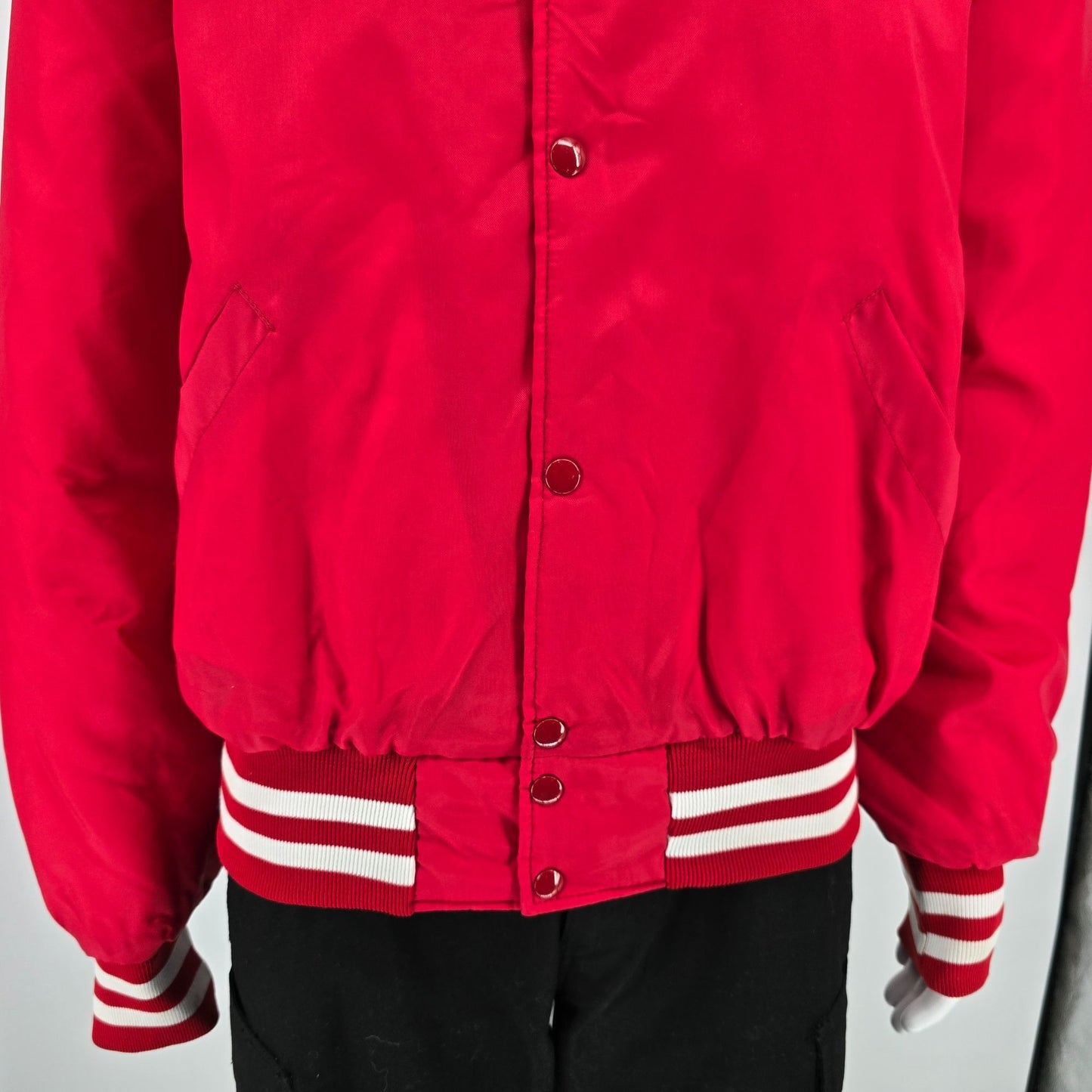 Vintage 1970s Gus Doerner Sports South Knox Spartans Satin Bomber Jacket (XL)