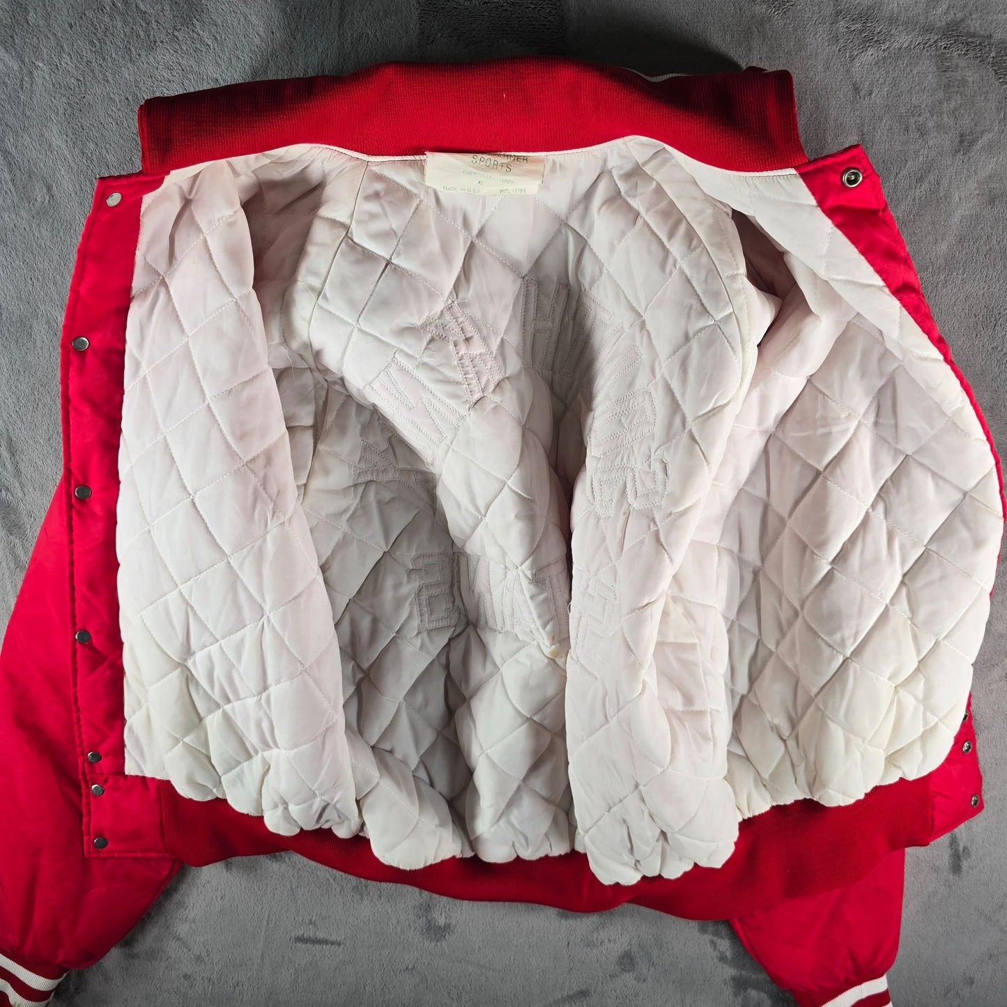 Vintage 1970s Gus Doerner Sports South Knox Spartans Satin Bomber Jacket (XL)