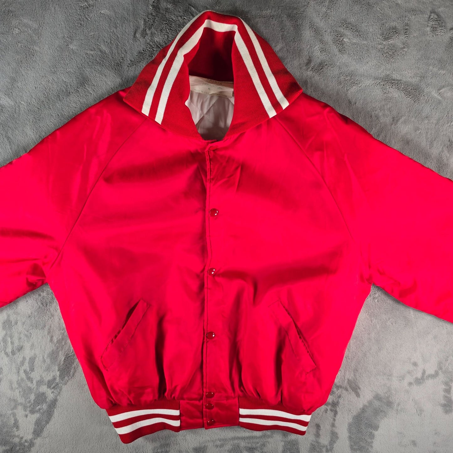 Vintage 1970s Gus Doerner Sports South Knox Spartans Satin Bomber Jacket (XL)