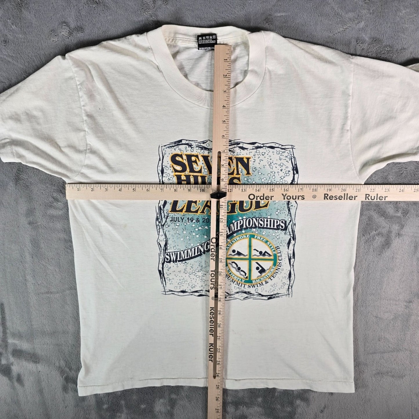 Vintage 1995 Cincinnati Seven Hills League Swimming Championships T-Shirt (L)